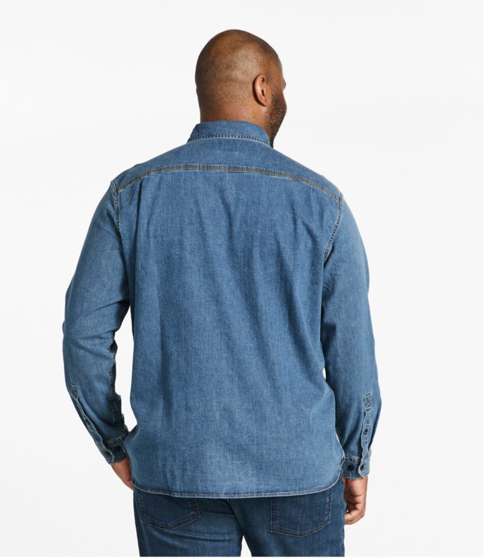 Men's BeanFlex® Denim Shirt, Traditional Untucked Fit | L.L.Bean
