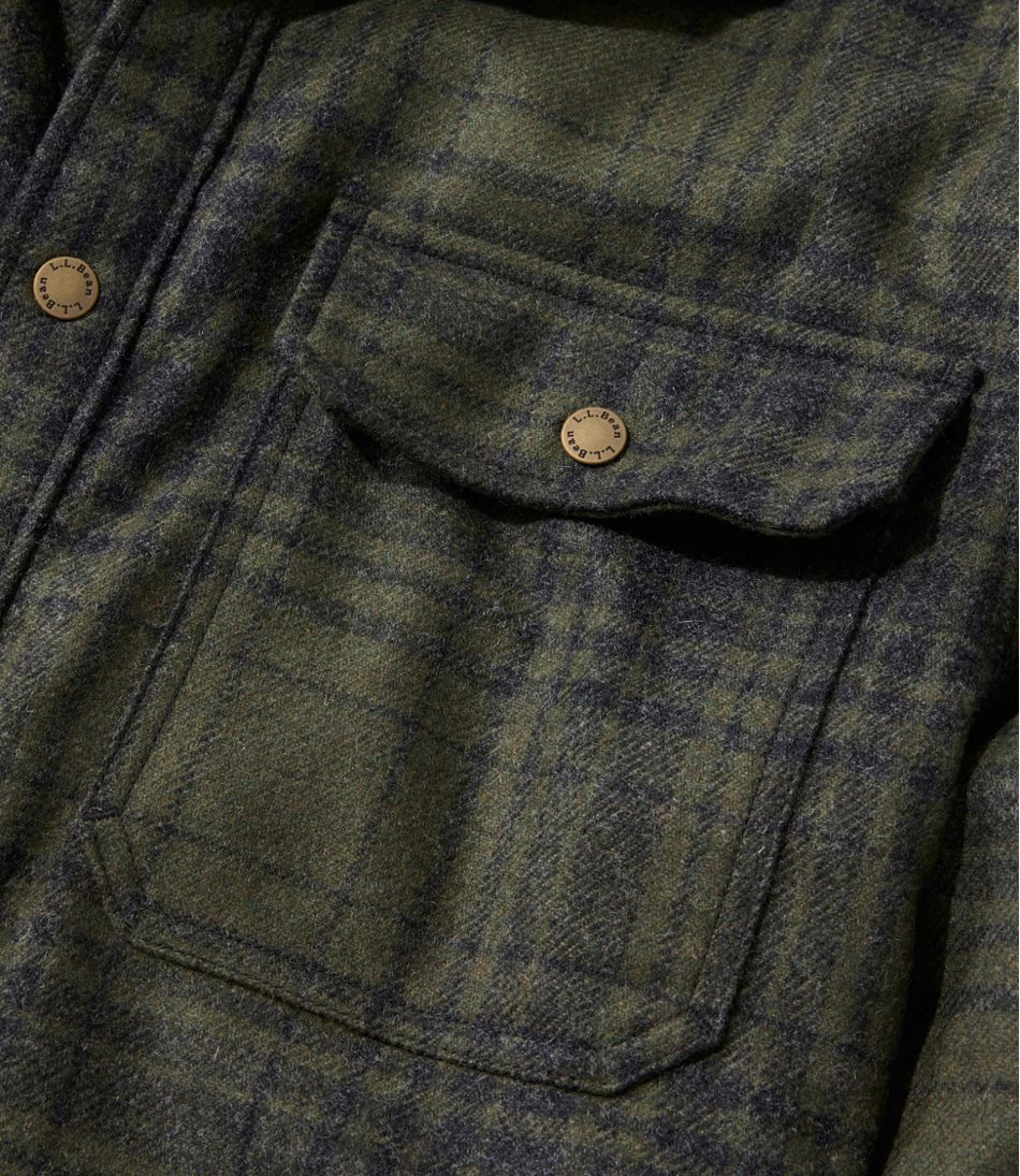 Men's Maine Guide Lightweight Lined Wool Field Shirt, Plaid | L.L.Bean