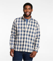 Men's Comfort Stretch® Chambray Shirt, Long-Sleeve, Slightly Fitted Untucked Fit, Plaid | L.L.Bean
