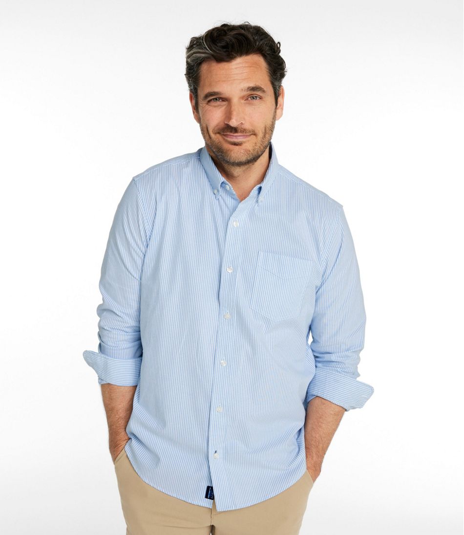 Men's Comfort Stretch Oxford Shirt, Traditional Untucked Fit, Stripe | L.L.Bean
