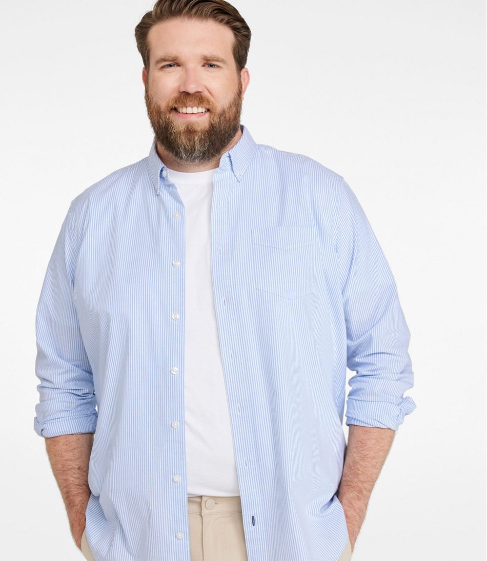 Men's Comfort Stretch Oxford Shirt, Traditional Untucked Fit, Stripe | L.L.Bean