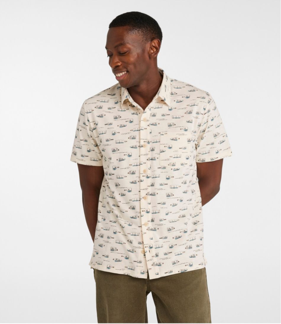 Men's Lakewashed Performance Shirts, Button-Front Shirt, Short-Sleeve, Print | L.L.Bean