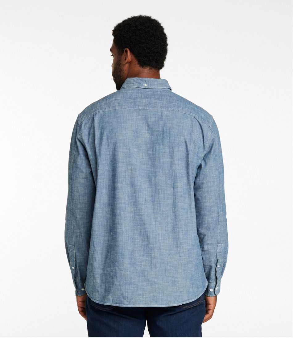 Men's Comfort Stretch® Chambray Shirt, Long-Sleeve, Slightly Fitted Untucked Fit | L.L.Bean