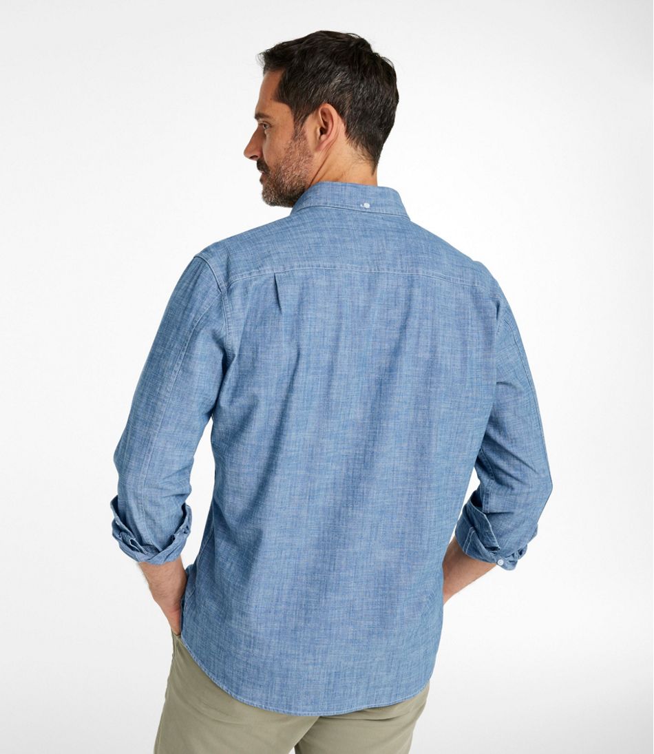 Men's Comfort Stretch® Chambray Shirt, Long-Sleeve, Slightly Fitted Untucked Fit | L.L.Bean