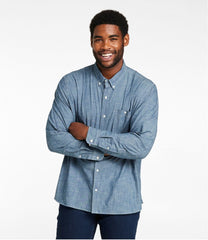 Men's Comfort Stretch® Chambray Shirt, Long-Sleeve, Slightly Fitted Untucked Fit | L.L.Bean