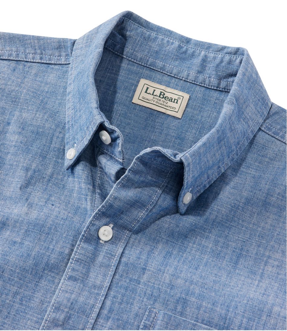 Men's Comfort Stretch® Chambray Shirt, Long-Sleeve, Slightly Fitted Untucked Fit | L.L.Bean