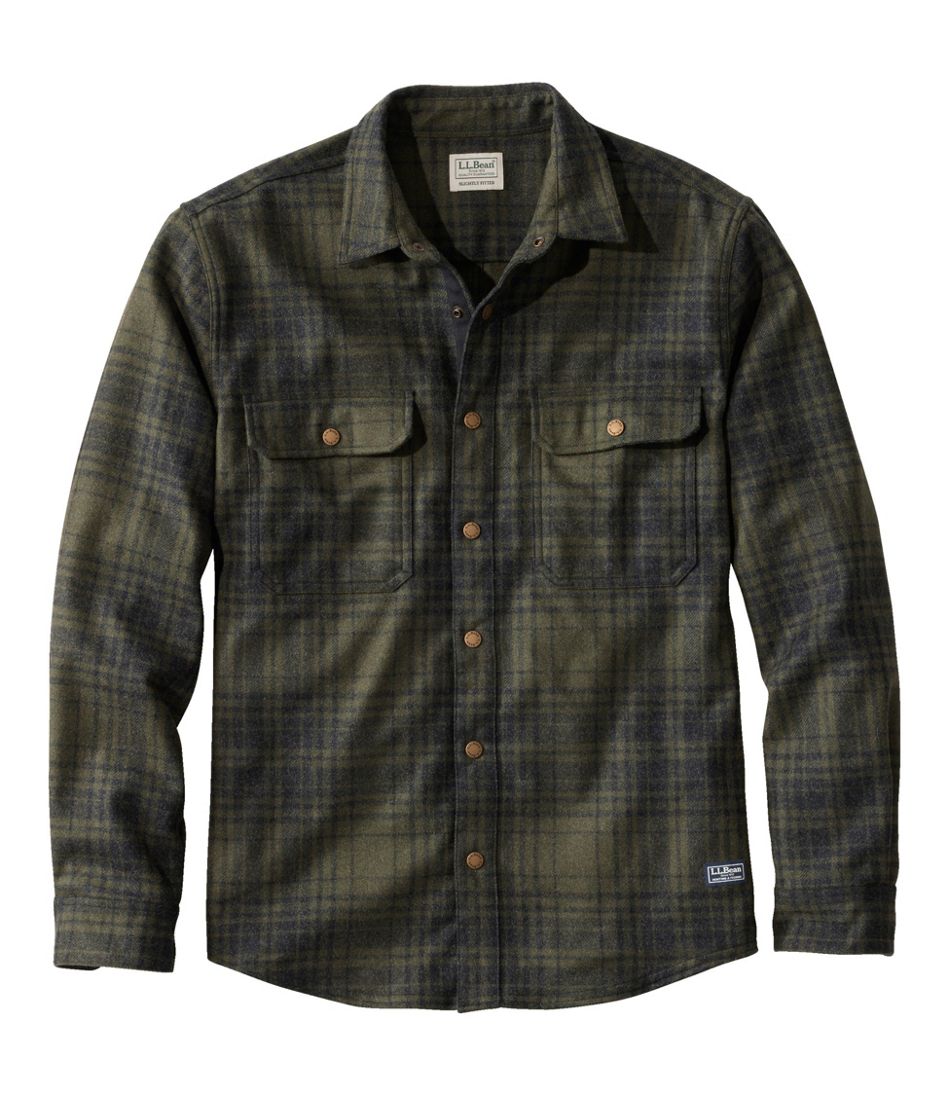 Men's Maine Guide Lightweight Wool Field Shirt, Plaid | L.L.Bean