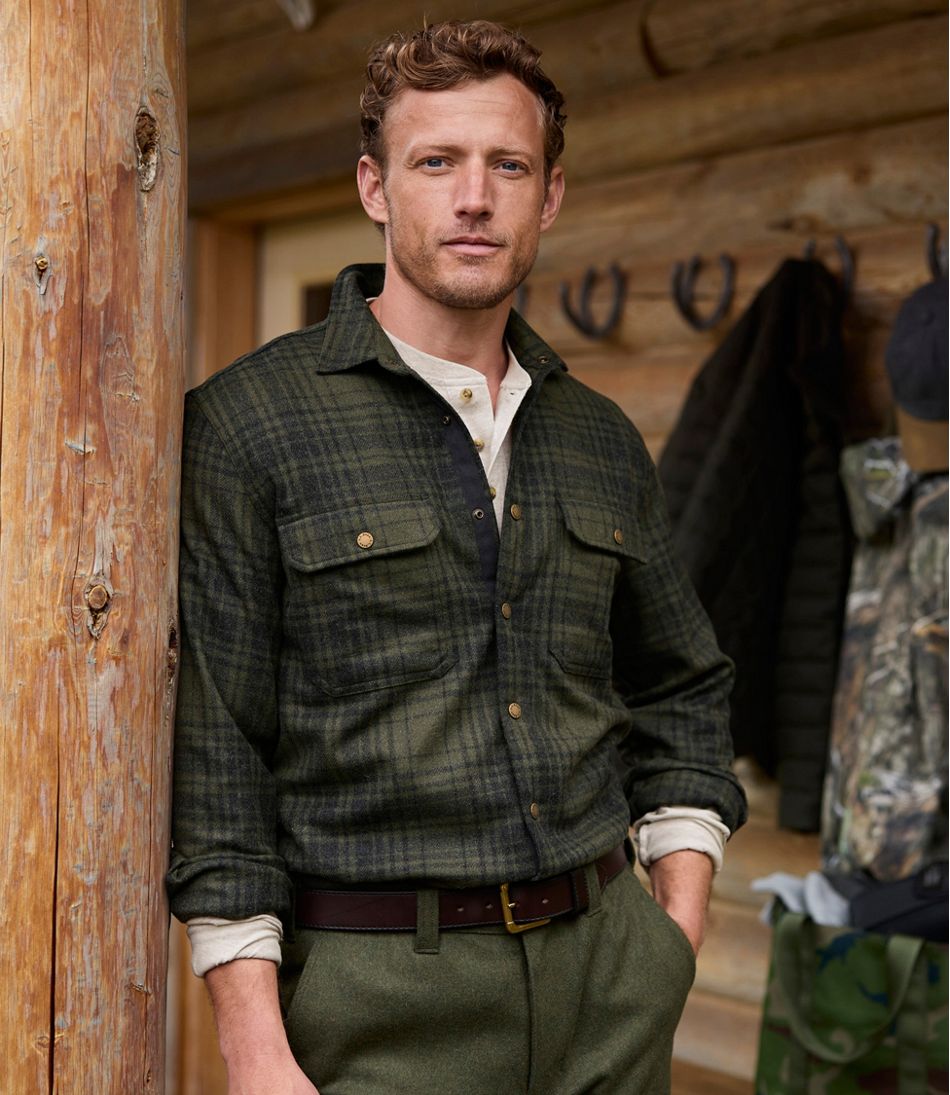 Men's Maine Guide Lightweight Wool Field Shirt, Plaid | L.L.Bean
