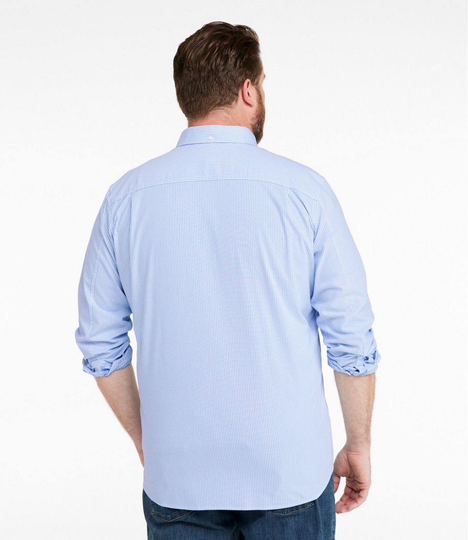 Men's Comfort Stretch Oxford Shirt, Slightly Fitted Untucked Fit, Stripe | L.L.Bean