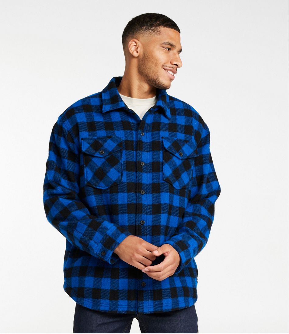Men's Maine Guide Sherpa Lined Wool Shirt | L.L.Bean