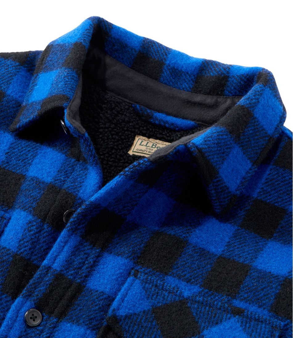 Men's Maine Guide Sherpa Lined Wool Shirt | L.L.Bean