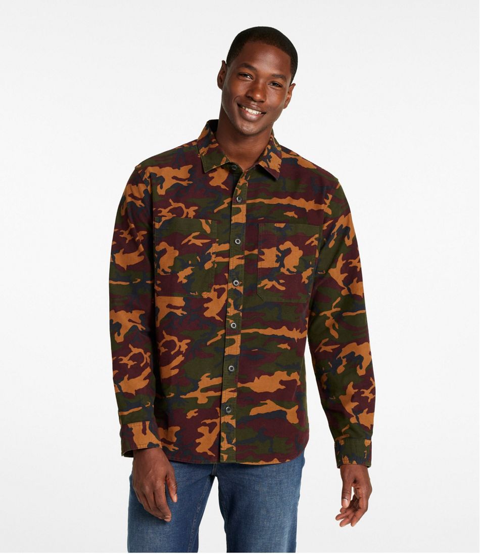 Men's Bean's Moleskin Shirt, Slightly Fitted Untucked Fit, Print | L.L.Bean