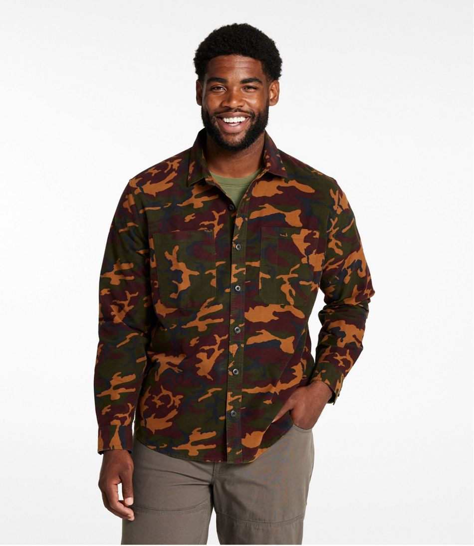 Men's Bean's Moleskin Shirt, Slightly Fitted Untucked Fit, Print | L.L.Bean