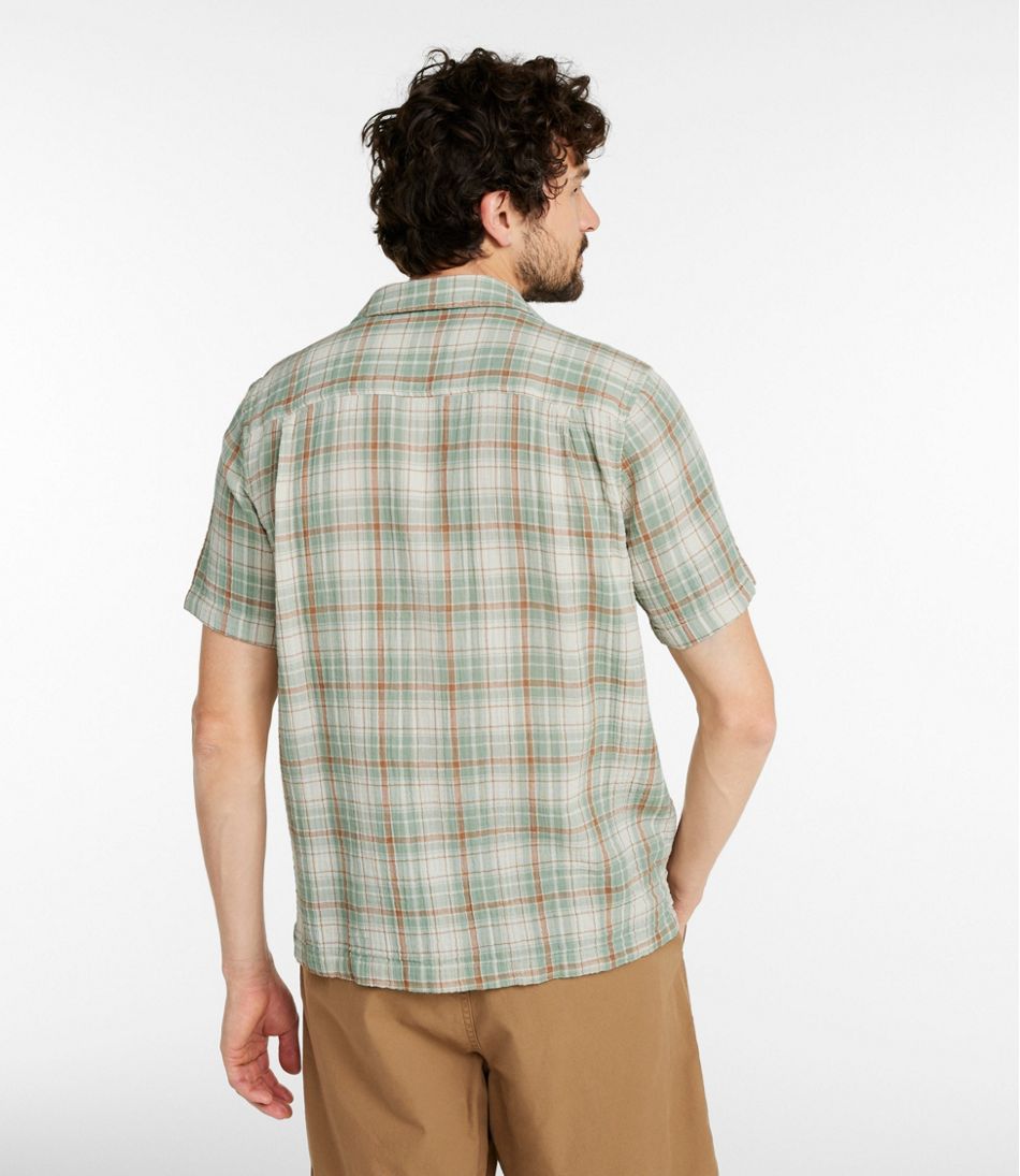 Men's Cloud Gauze Shirt, Short-Sleeve, Slightly Fitted Untucked Fit, Plaid | L.L.Bean