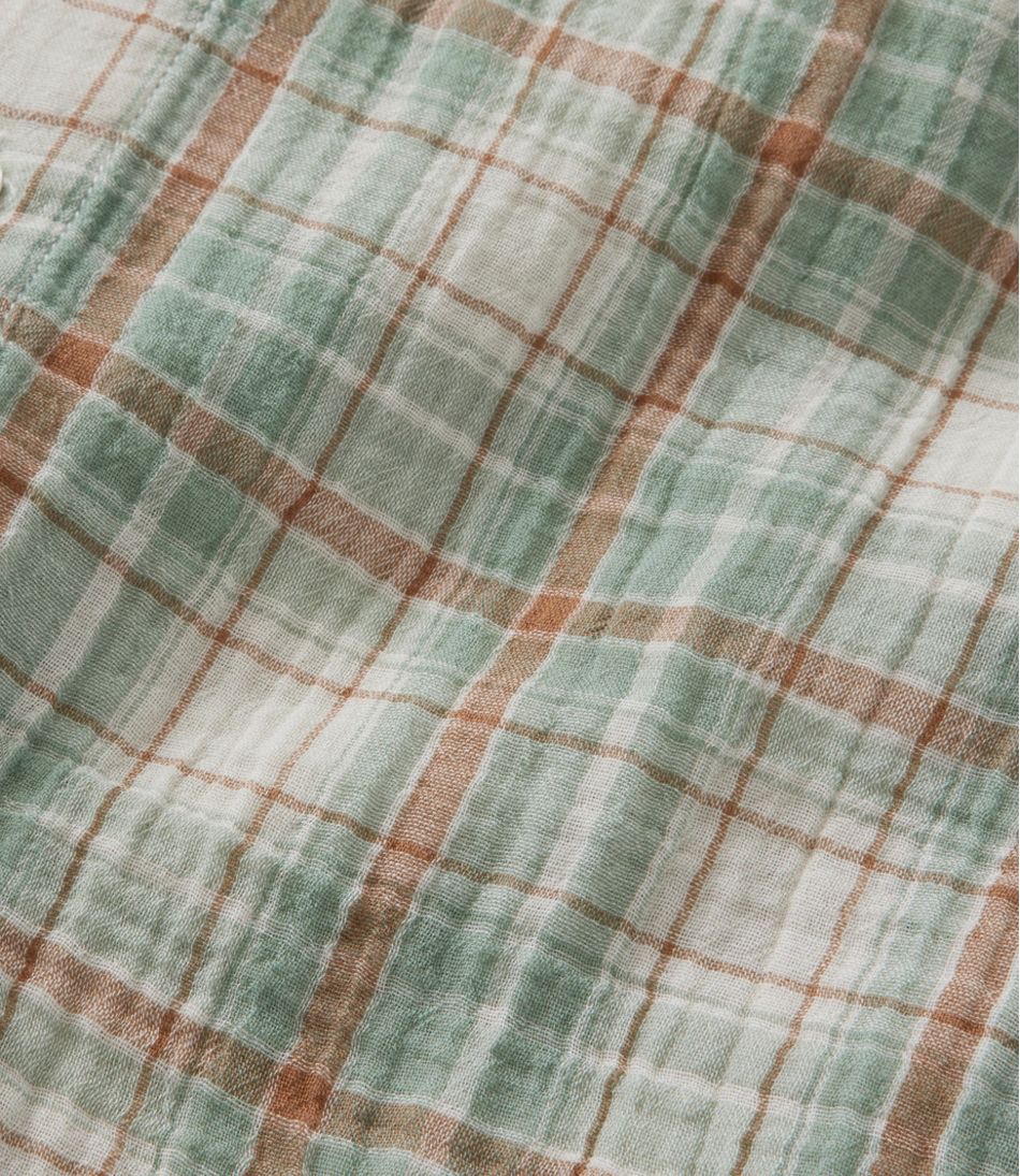 Men's Cloud Gauze Shirt, Short-Sleeve, Slightly Fitted Untucked Fit, Plaid | L.L.Bean