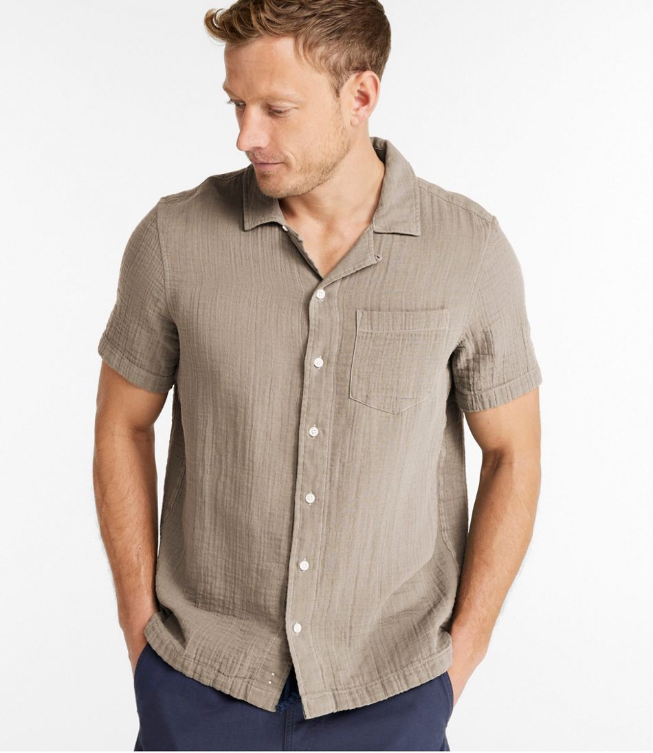 Men's Cloud Gauze Shirt, Short-Sleeve, Slightly Fitted Untucked Fit | L.L.Bean