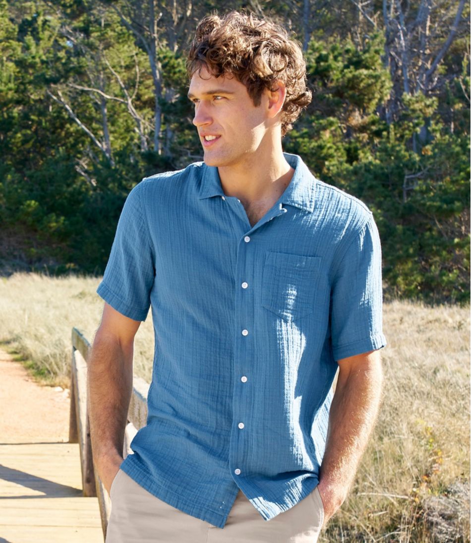 Men's Cloud Gauze Shirt, Short-Sleeve, Slightly Fitted Untucked Fit | L.L.Bean