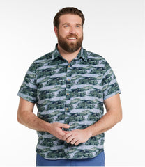 Men's Stonecoast Hemp Shirt, Short-Sleeve, Slightly Fitted Untucked Fit, Print | L.L.Bean