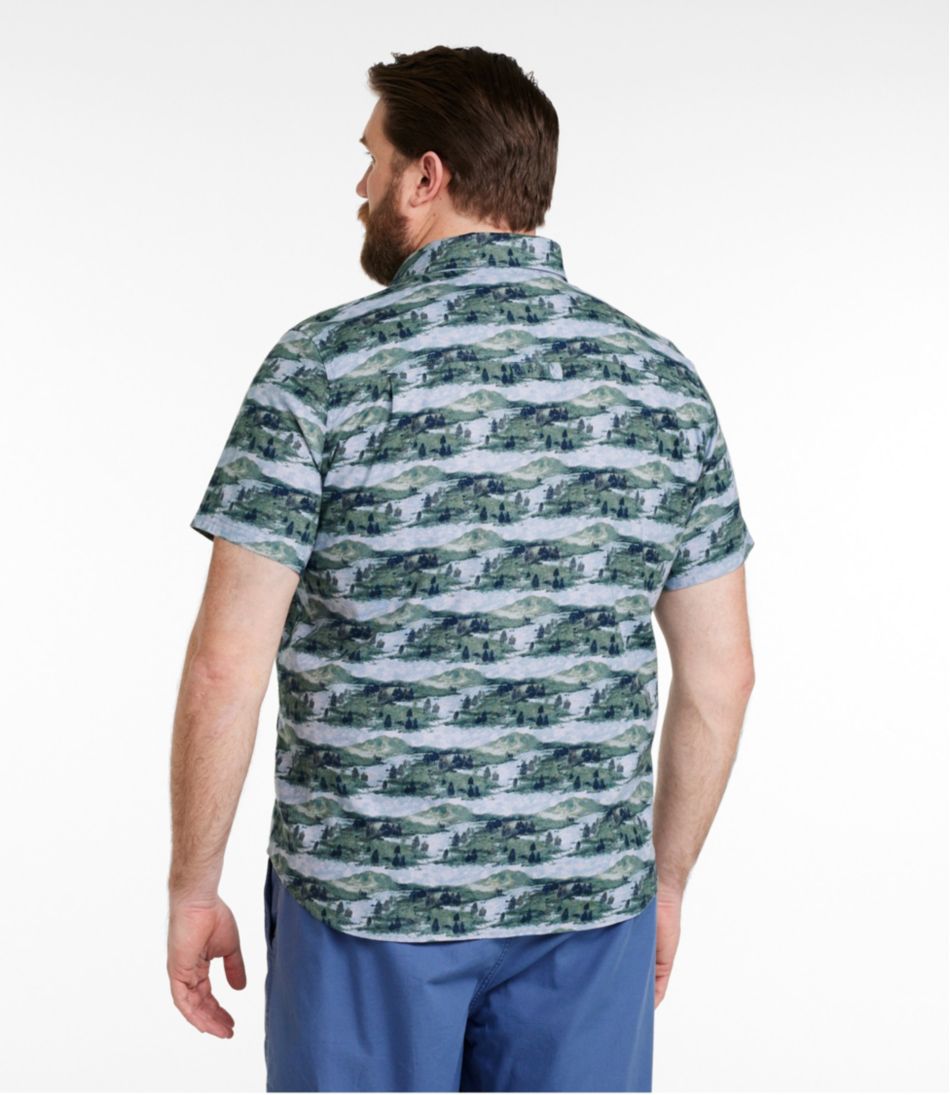 Men's Stonecoast Hemp Shirt, Short-Sleeve, Slightly Fitted Untucked Fit, Print | L.L.Bean