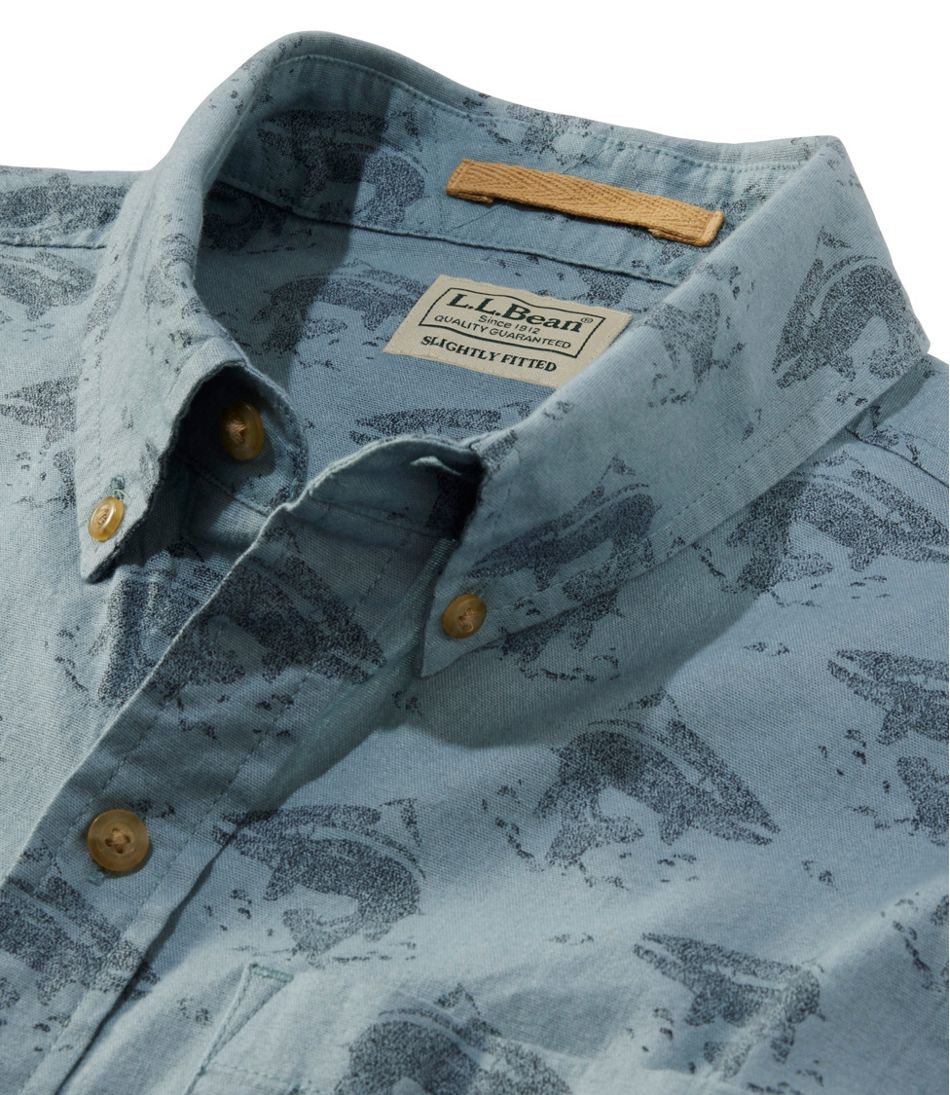 Men's Stonecoast Hemp Shirt, Short-Sleeve, Slightly Fitted Untucked Fit, Print | L.L.Bean