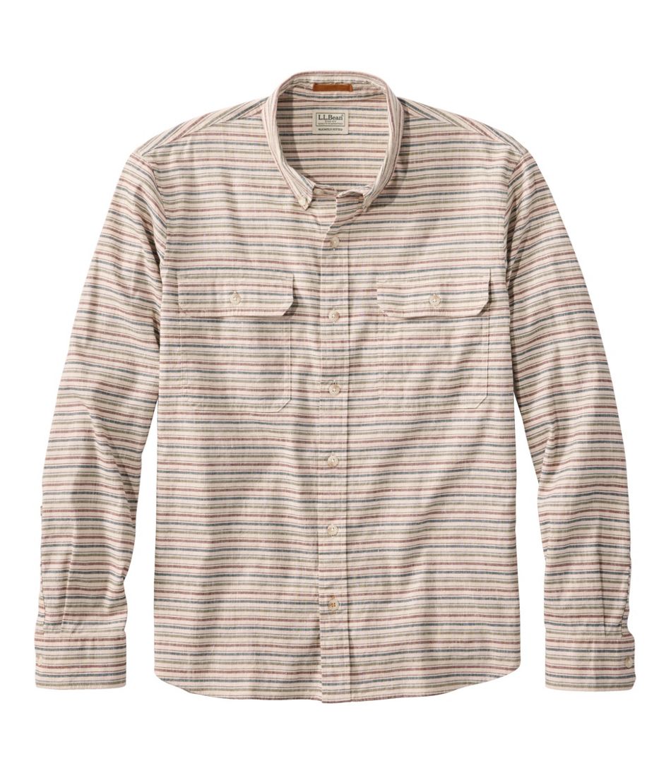 Men's Stonecoast Hemp Shirt, Long-Sleeve, Slightly Fitted Untucked Fit, Stripe | L.L.Bean