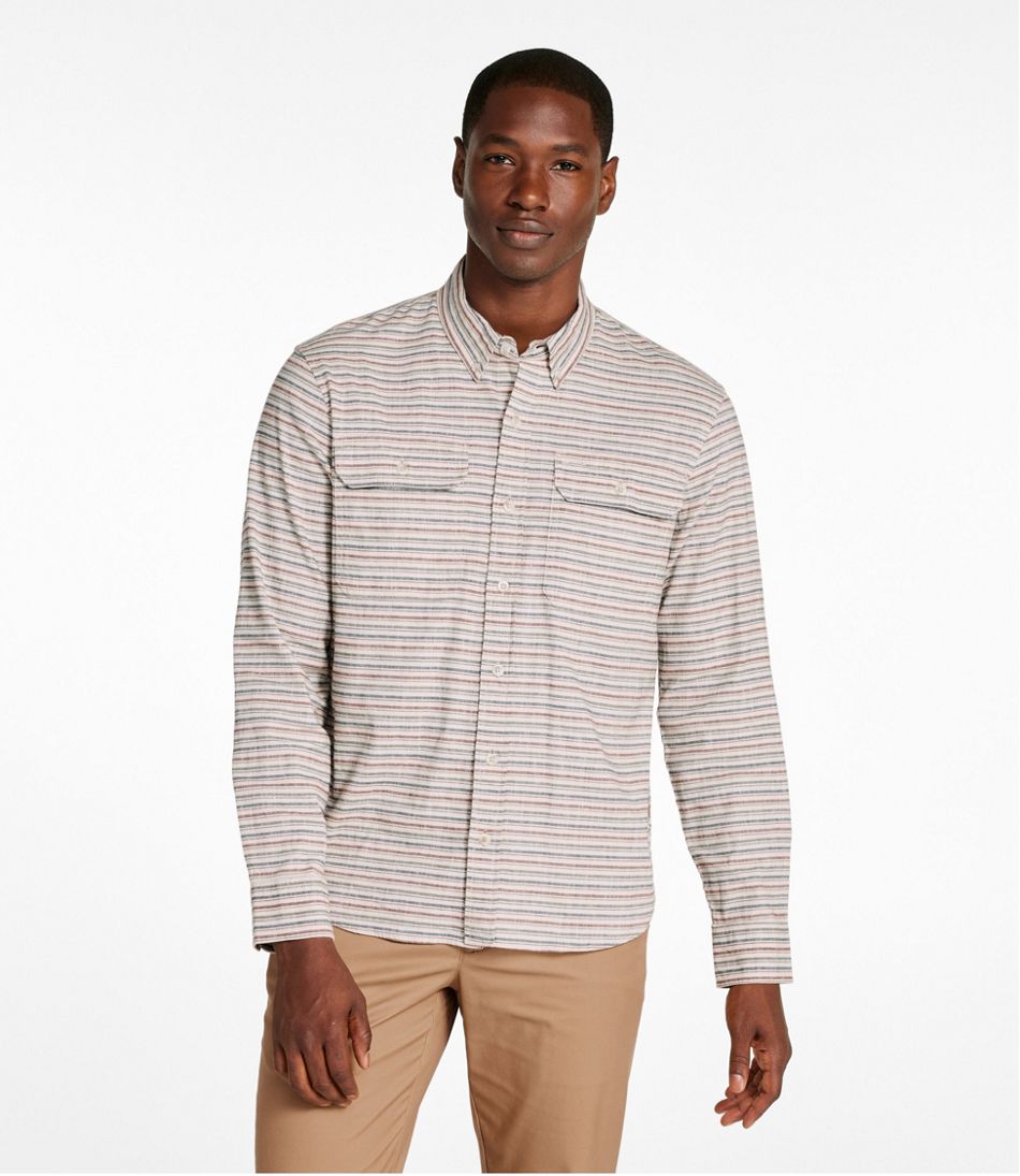Men's Stonecoast Hemp Shirt, Long-Sleeve, Slightly Fitted Untucked Fit, Stripe | L.L.Bean