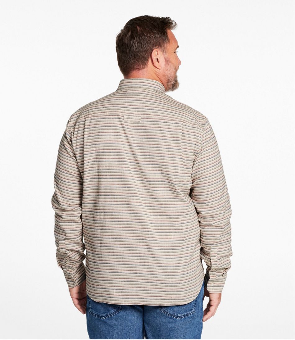 Men's Stonecoast Hemp Shirt, Long-Sleeve, Slightly Fitted Untucked Fit, Stripe | L.L.Bean