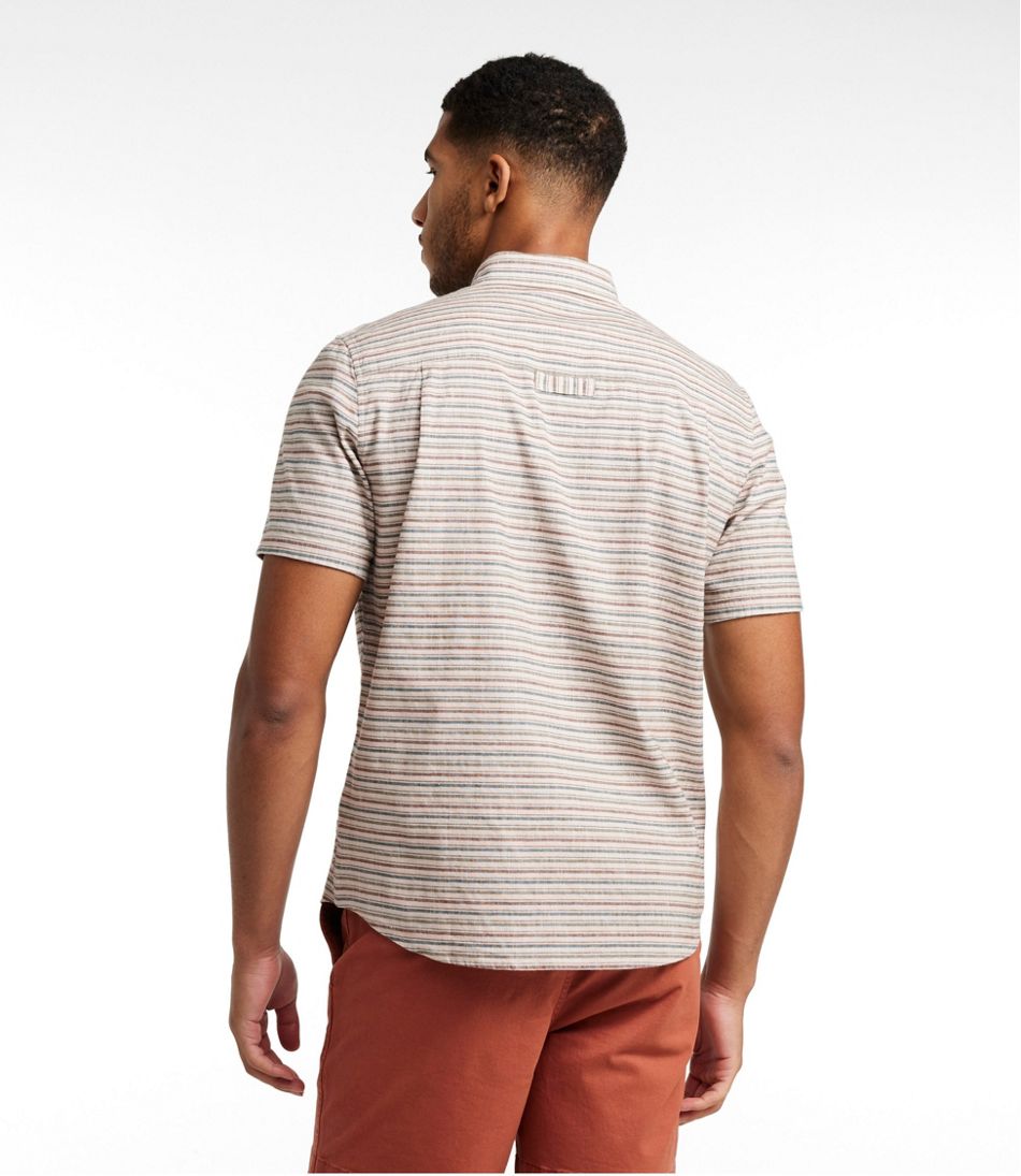 Men's Stonecoast Hemp Shirt, Short-Sleeve, Slightly Fitted Untucked Fit, Stripe | L.L.Bean