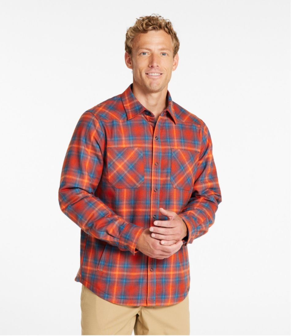 Men's Katahdin Performance Flannel Shirt-Jacket, Hi-Pile Fleece-Lined Plaid | L.L.Bean