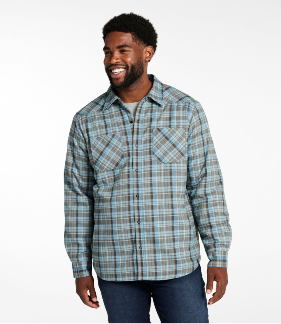 Men's Katahdin Performance Flannel Shirt-Jacket, Hi-Pile Fleece-Lined Plaid | L.L.Bean