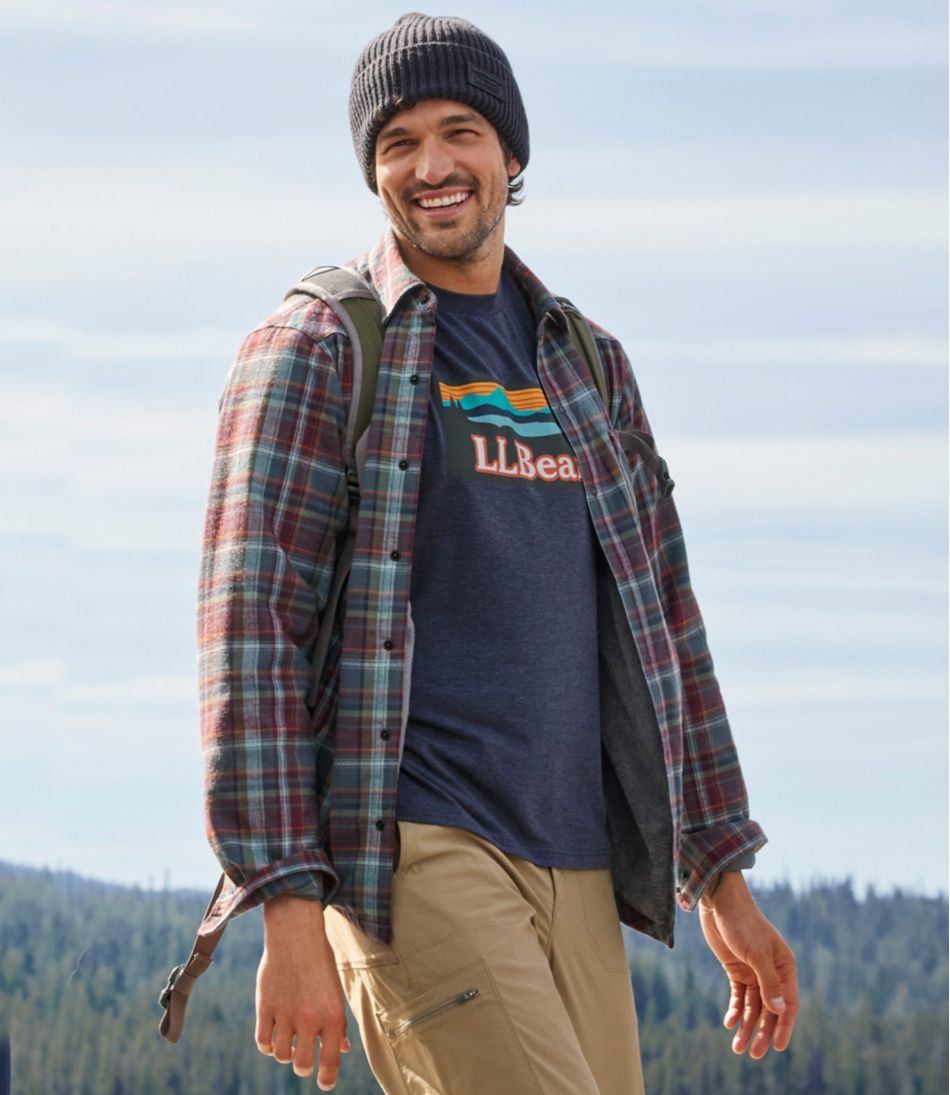 Men's Katahdin Performance Flannel Shirt-Jacket, Hi-Pile Fleece-Lined Plaid | L.L.Bean