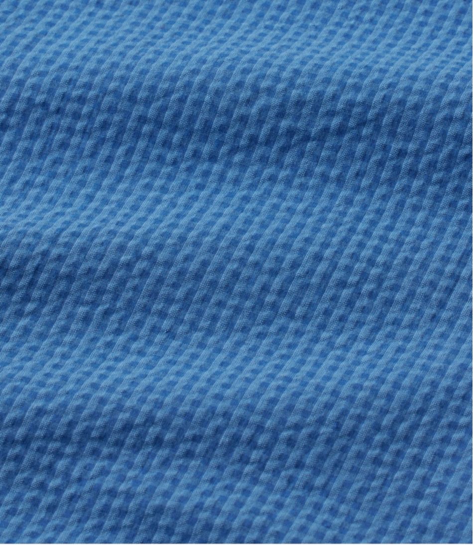 Men's Organic Cotton Seersucker Shirt, Short-Sleeve, Slightly Fitted, Plaid | L.L.Bean