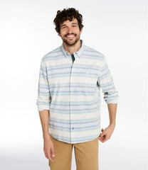 Men's Comfort Stretch Chambray Shirt, Traditional Untucked Fit, Long-Sleeve, Stripe | L.L.Bean