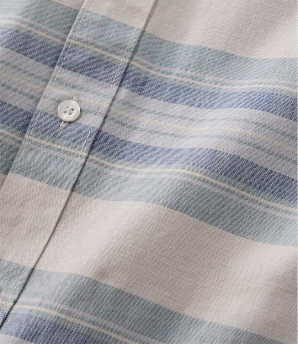 Men's Comfort Stretch Chambray Shirt, Traditional Untucked Fit, Long-Sleeve, Stripe | L.L.Bean