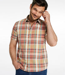 Men's Signature Seersucker Madras Shirt, Slightly Fitted, Short-Sleeve | L.L.Bean