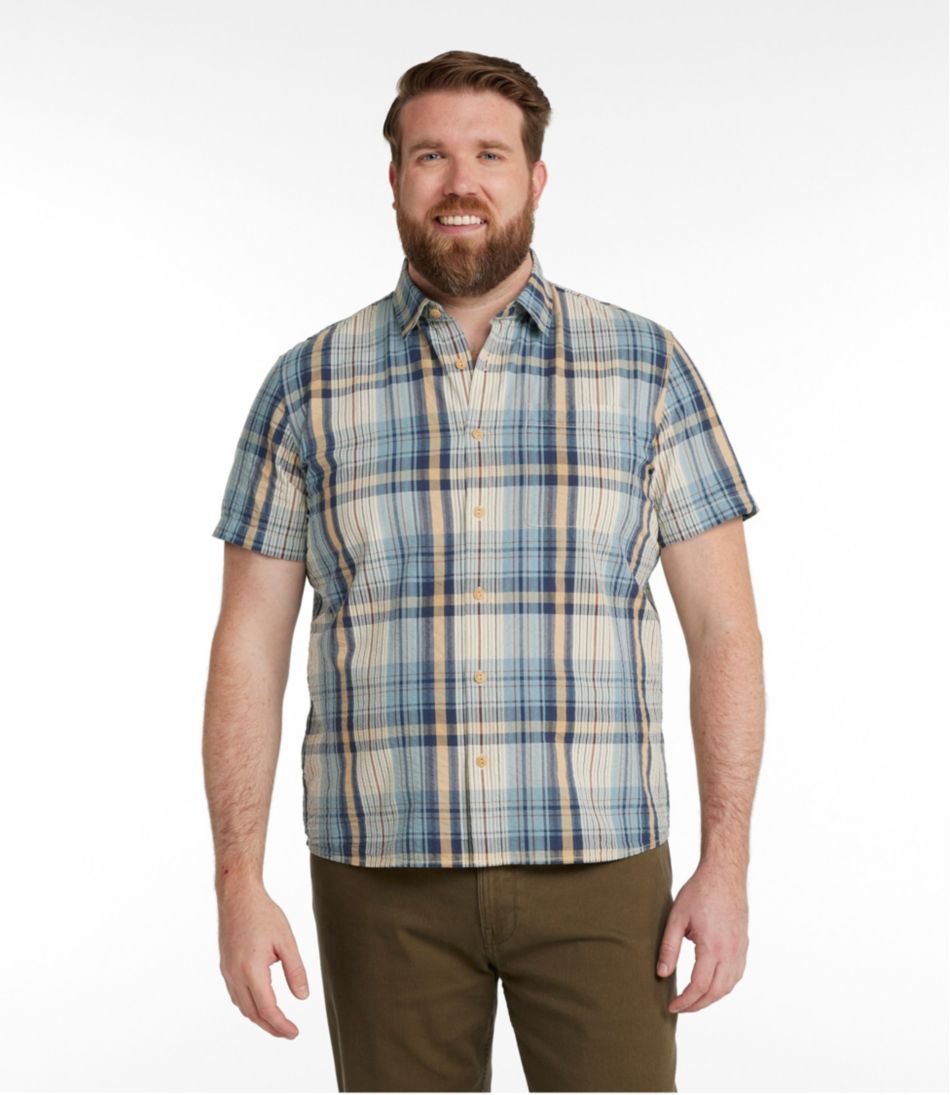 Men's Signature Seersucker Madras Shirt, Slightly Fitted, Short-Sleeve | L.L.Bean