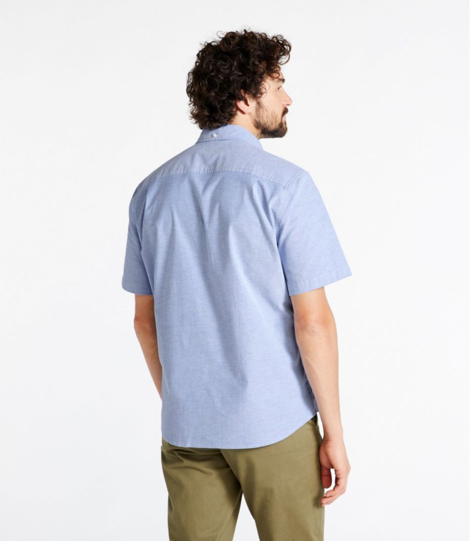 Men's Comfort Stretch® Oxford Shirt, Slightly Fitted Untucked Fit, Short-Sleeve | L.L.Bean