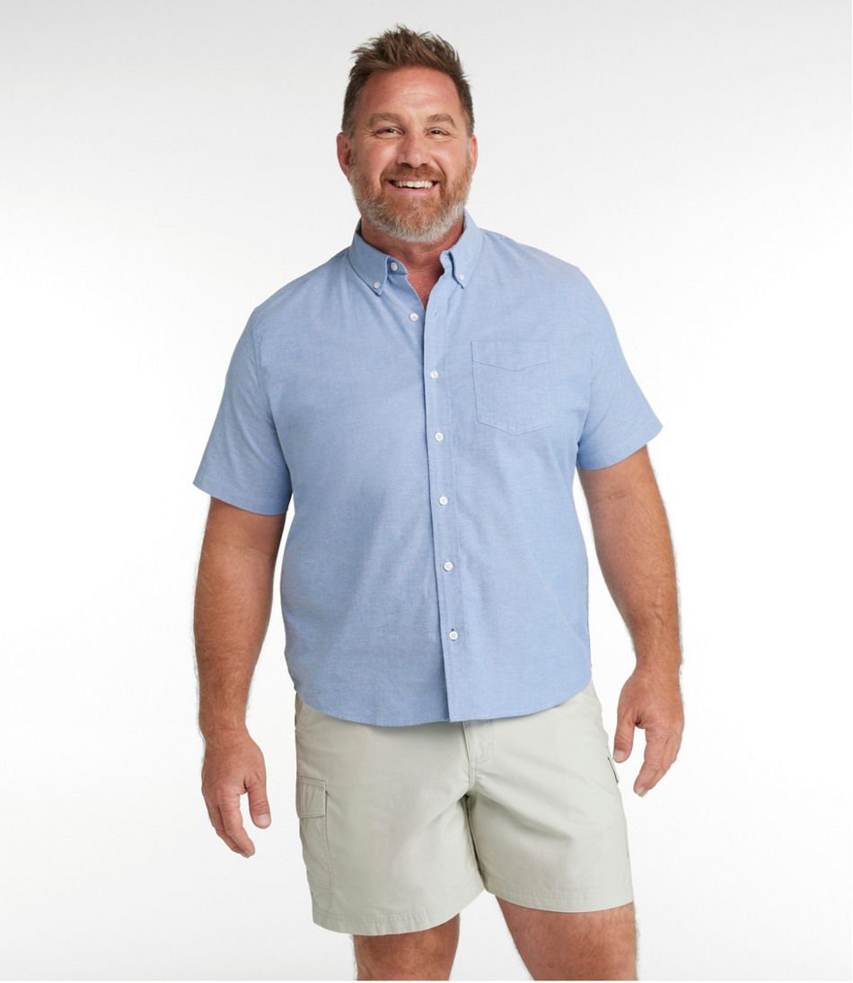 Men's Comfort Stretch® Oxford Shirt, Slightly Fitted Untucked Fit, Short-Sleeve | L.L.Bean