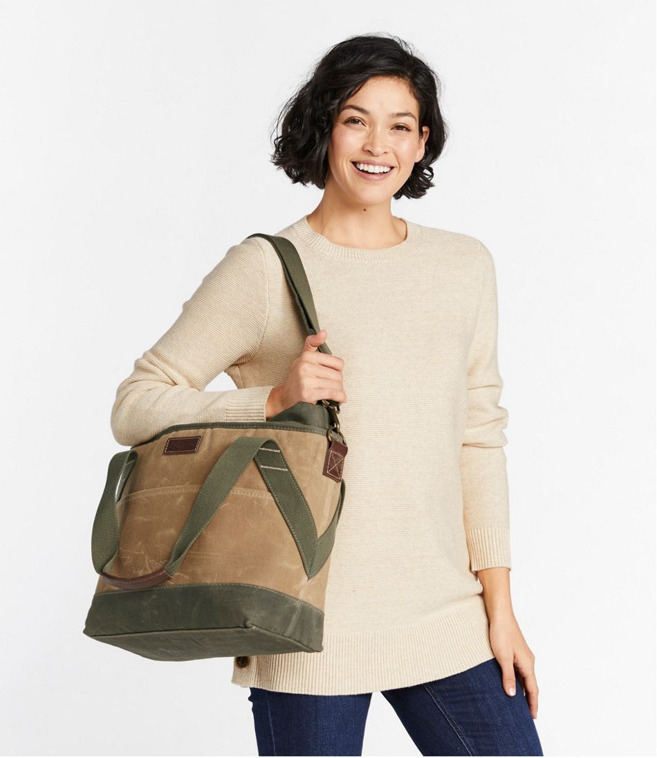 Insulated Waxed-Canvas Tote, Medium | L.L.Bean