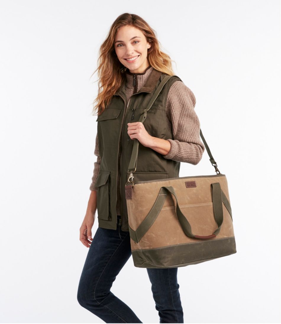 Insulated Waxed-Canvas Tote, Large | L.L.Bean
