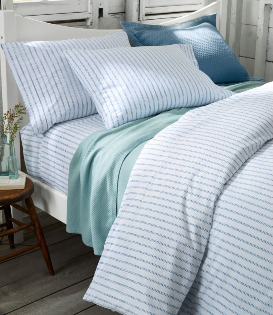 Sunwashed Percale Sheet Collection, Stripe Leaf | L.L.Bean