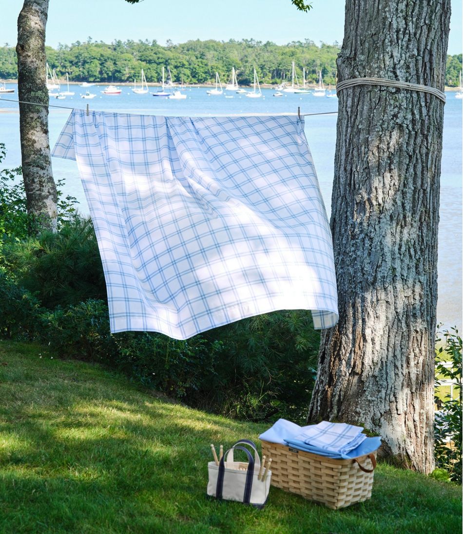 280-Thread-Count Pima Percale Sheet Collection, Windowpane | L.L.Bean