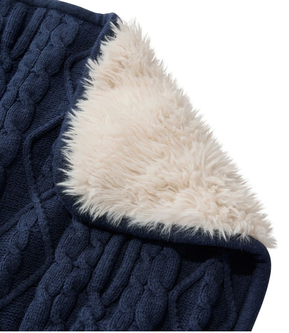 1912 Heritage Knit Faux Fur Throw, Cable | L.L.Bean