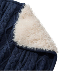 1912 Heritage Knit Faux Fur Throw, Cable | L.L.Bean