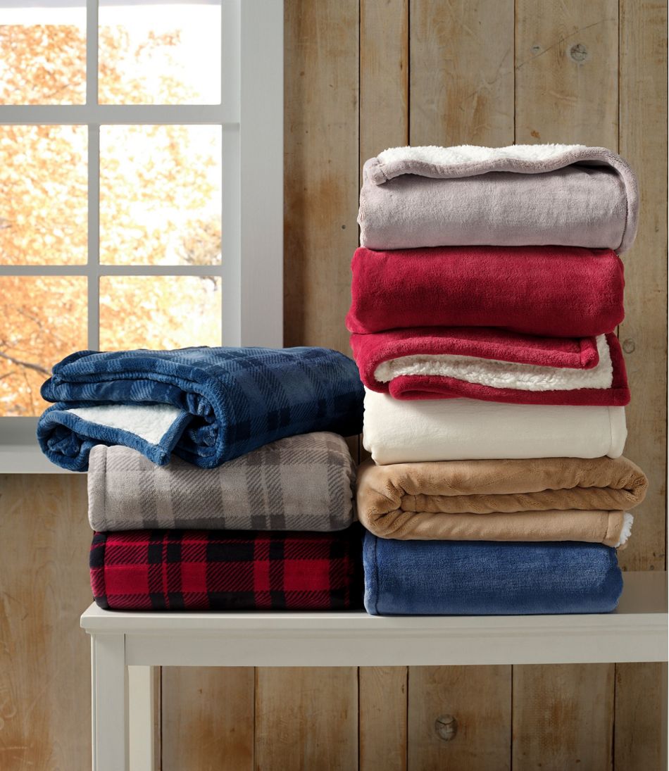 Wicked Plush Sherpa Throw, Plaid | L.L.Bean
