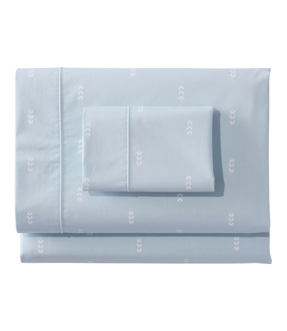 Sunwashed Percale Sheet Collection, Stamped Leaf Print | L.L.Bean