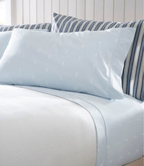 Sunwashed Percale Sheet Collection, Stamped Leaf Print | L.L.Bean