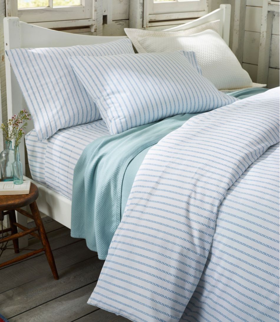 Sunwashed Percale Comforter Cover, Stripe Leaf | L.L.Bean