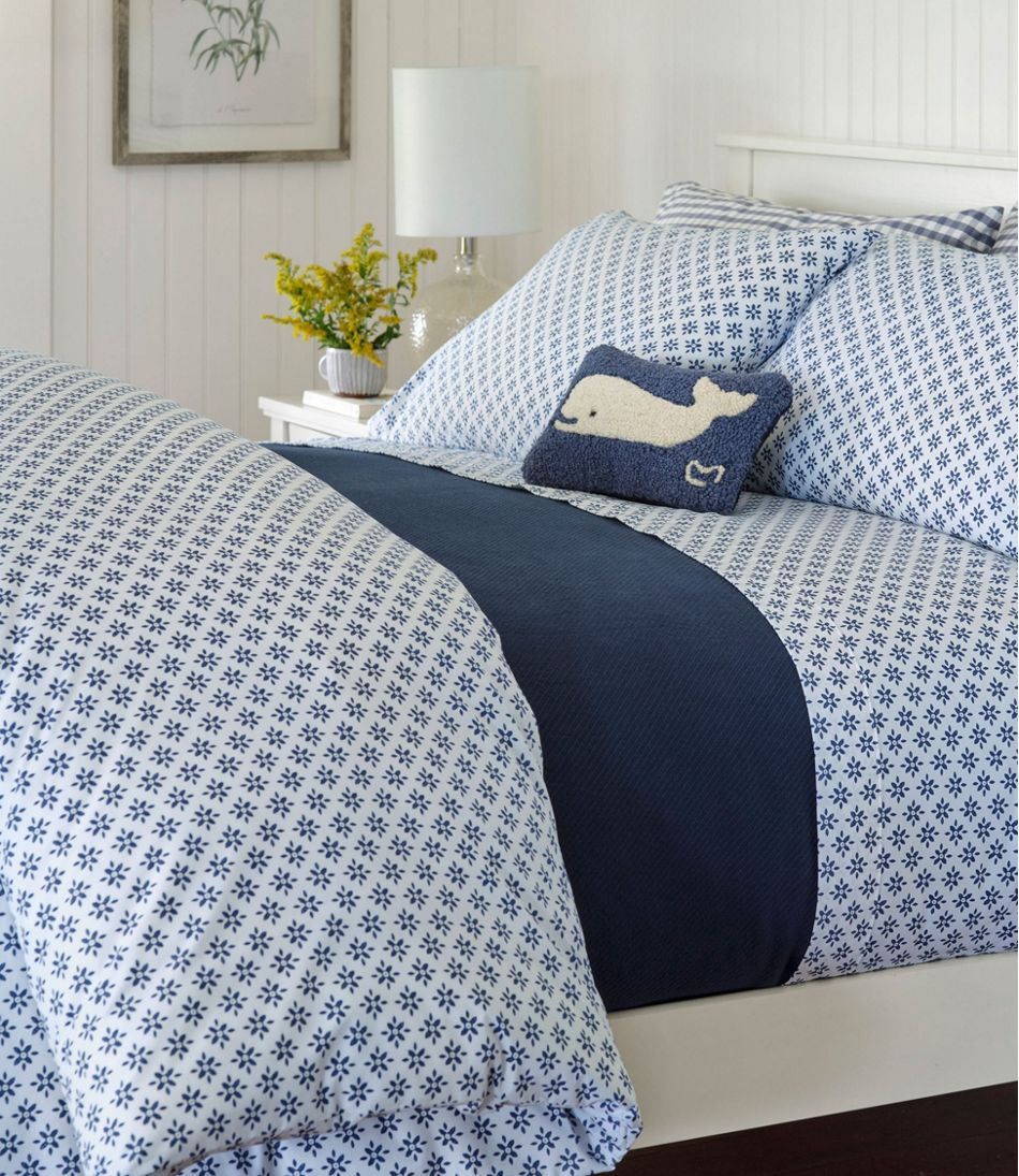 Sunwashed Percale Comforter Cover, Block Floral Print | L.L.Bean
