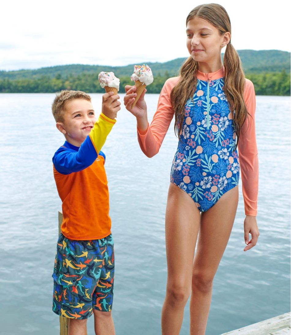 Girls' Watersports Swimwear, Rashguard One-Piece | L.L.Bean